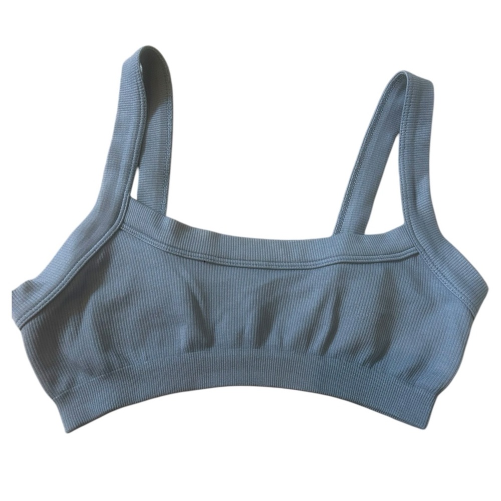 Women's Blue Ribbed Bralette
